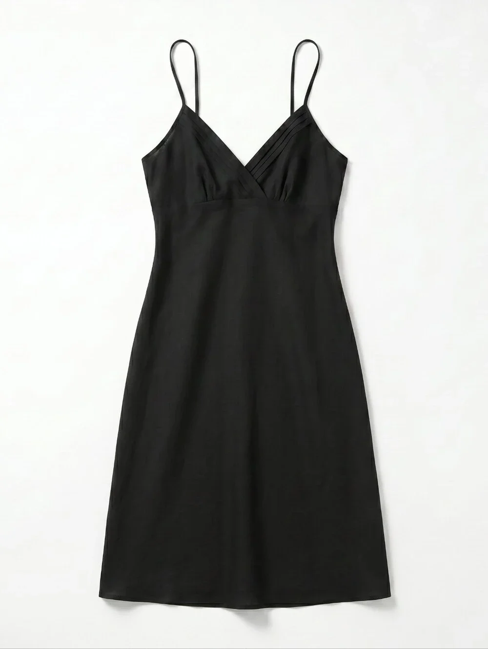 Helen Wang New York Black Contrast Trim V-Neck Slip Dress Size 4